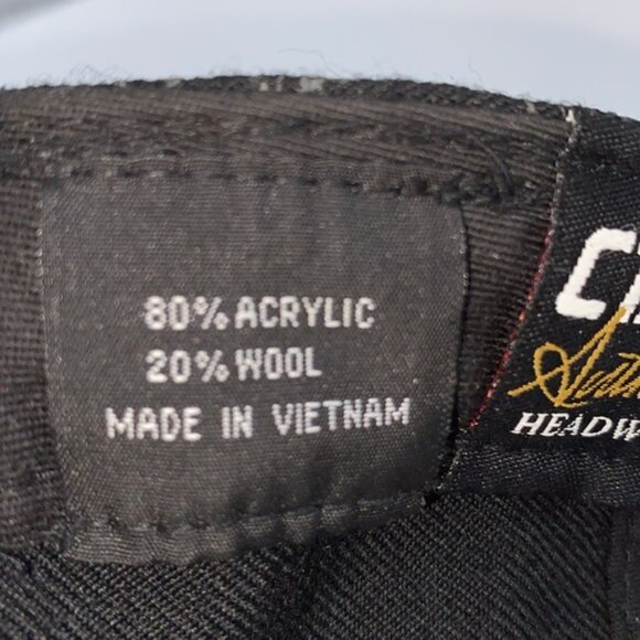 Circa Hat Men’s 7 3/8 Black Authentic Skull Drum Sticks Headwear Baseball Cap - Picture 9 of 14